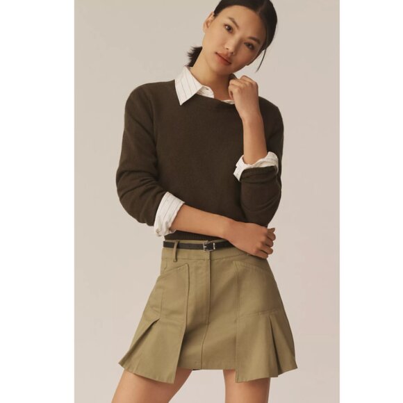 Anthropologie New Green Pilcro Pleated Utility Skort With Belt Size M So… - Picture 4 of 11